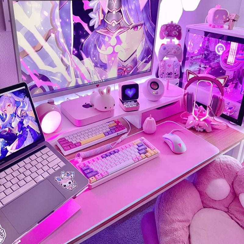 Tilted Nation Pink Mouse Pad | RGB Gaming Mouse Pad Pink (Create Your Dream Setup) Large LED Mousepad Mats for Desk with 8 Light Modes  Smooth Gliding  and Easy to Clean - Girl Gaming Accessories - Image 5